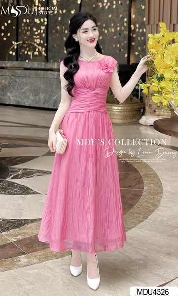 FLEUR DOUCE – ELEGANT PLEATED BEAUTY IN PINK | MDU4326