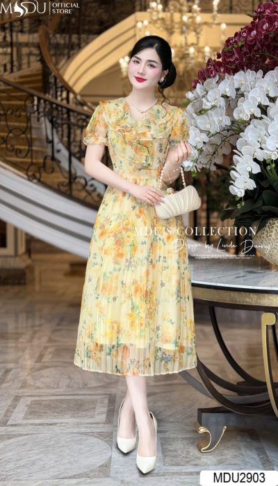FLEUR D'ÉTÉ – FLORAL DELIGHT IN SOFT YELLOW | MDU2903