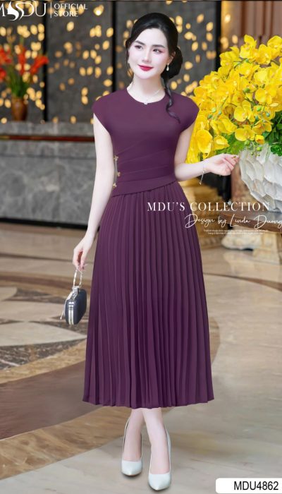 NOBLESSE POURPRE – Graceful Sophistication In Every Pleat | MDU4862
