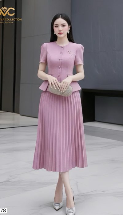 💗 DUSTY ROSE PEPLUM – DS6678