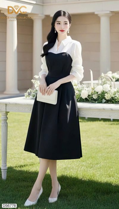 ✨ TIMELESS POISE – MINIMALIST OFFICE CHIC DRESS | DS6778