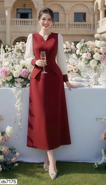 DS7175 – The Power of Wine-Red Elegance ✨💐