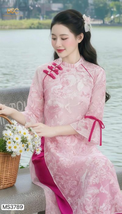 MS3789 – Embossed Elegance Ao Dai 🌸 | Where Craftsmanship Meets Grace