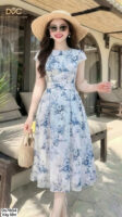 The Azure Floral Silk Dreamscape Gown - DS7804