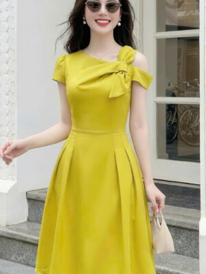 The Citrine Radiance Silk Symphony Gown - DS8272