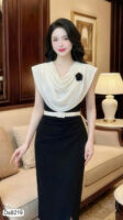 The Midnight Elegance Contrast Gown - DS8219