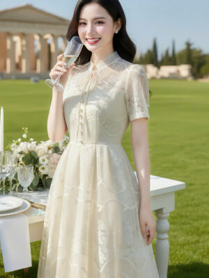 The Ethereal Vintage Lace Symphony Gown - V5803