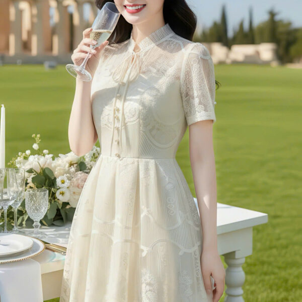 The Ethereal Vintage Lace Symphony Gown - V5803