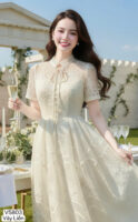 The Ethereal Vintage Lace Symphony Gown - V5803