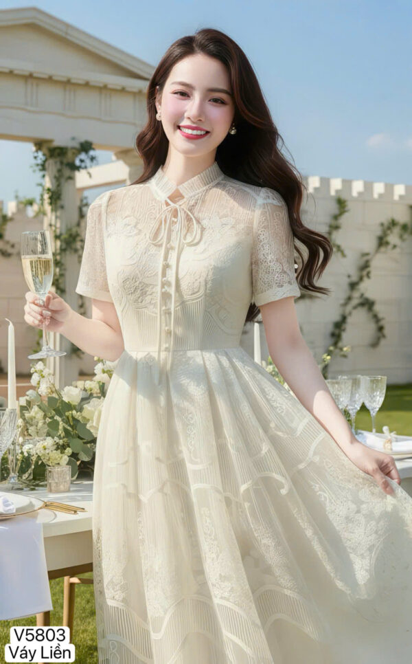 The Ethereal Vintage Lace Symphony Gown - V5803