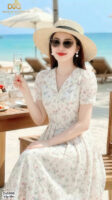 The Vintage Floral Embroidered Boil Dress - DS5998