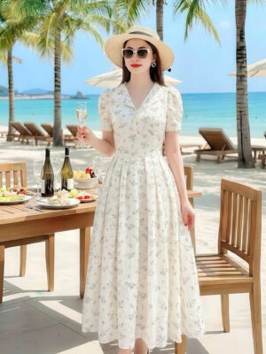 The Vintage Floral Embroidered Boil Dress - DS5998