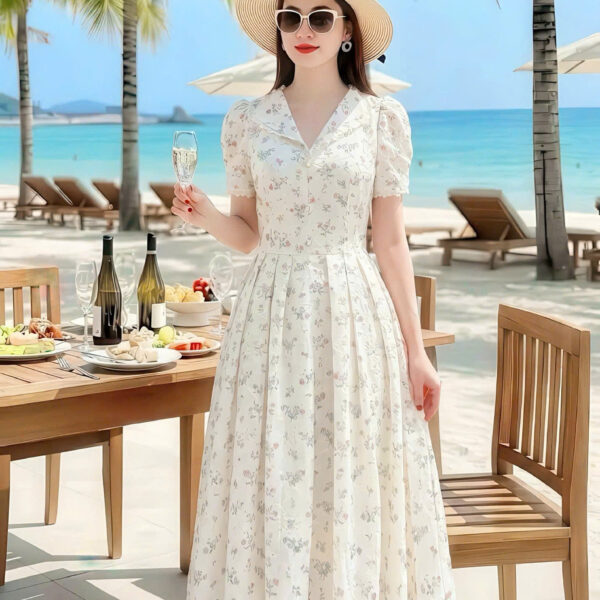 The Vintage Floral Embroidered Boil Dress - DS5998