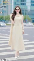 The Ethereal Column Gown in Creamy Taupe - DP1180