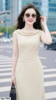 The Ethereal Column Gown in Creamy Taupe - DP1180