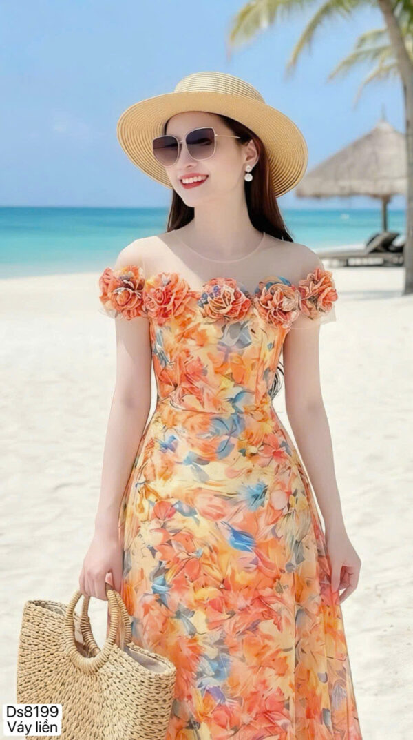 The Golden Sunset Silk Elegance Gown - DS8199
