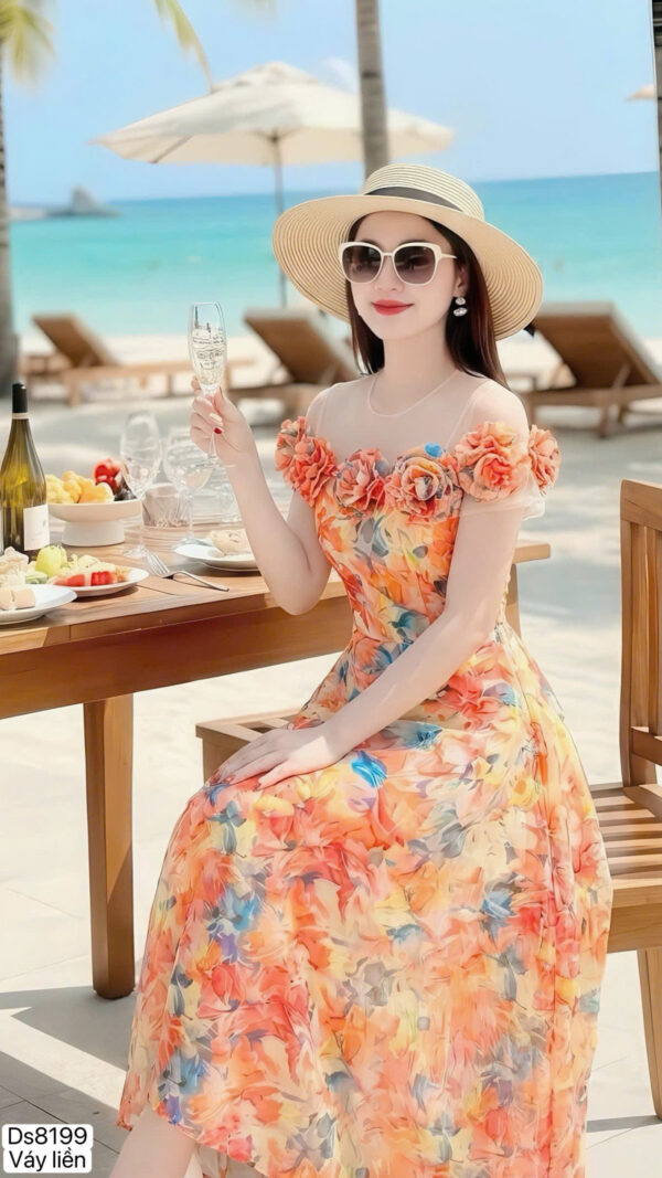 The Golden Sunset Silk Elegance Gown - DS8199