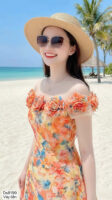 The Golden Sunset Silk Elegance Gown - DS8199